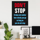 Stop succes niet Motivatie Inspirerend Poster (Thuiskantoor)