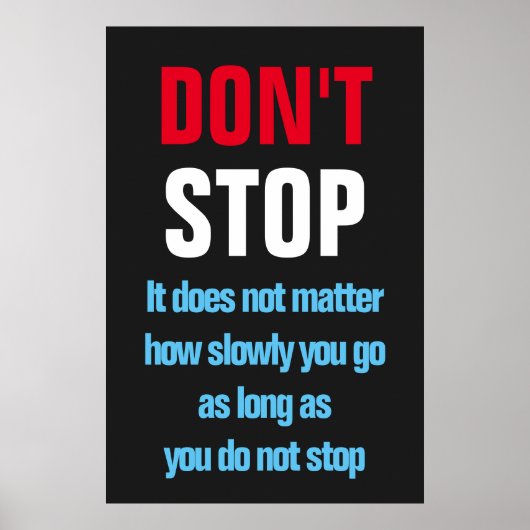 Stop succes niet Motivatie Inspirerend Poster (Voorkant)