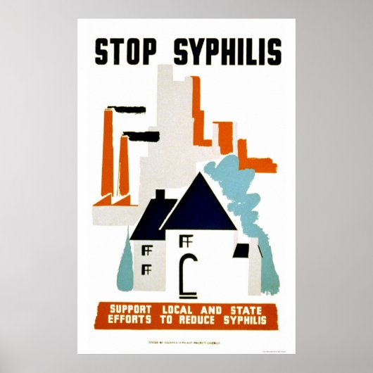 Stop Syphilis 1940 WPA Poster (Voorkant)