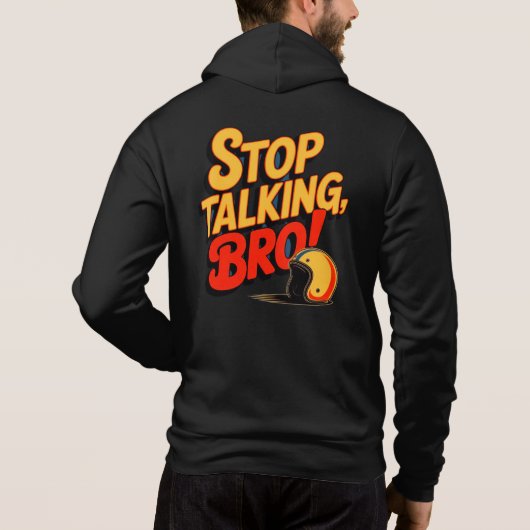 Stop Talking Bro – Bold Attitude T-Shirt Tri-Blend (Achterkant)