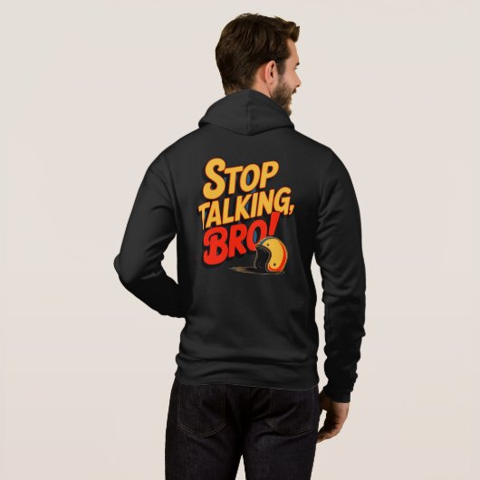 Stop Talking Bro – Bold Attitude T-Shirt Tri-Blend (Achterkant volledig)