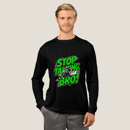 Stop Talking Bro – Bold Attitude T-Shirt Tri-Blend (Voorkant)