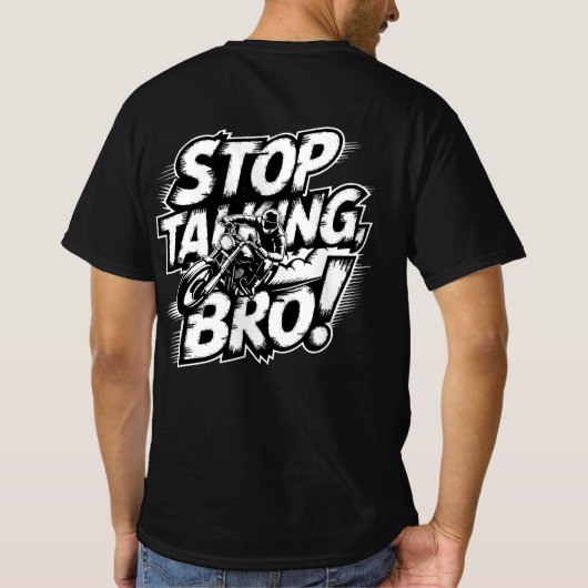 Stop Talking Bro – Bold Attitude T-Shirt Tri-Blend (Achterkant)