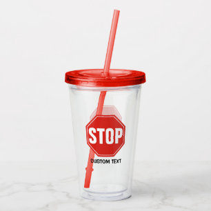 STOP-teken Acryl Drinkbeker