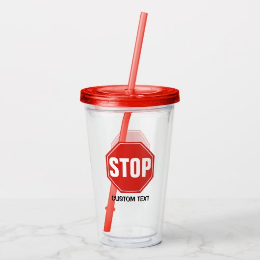 STOP-teken Acryl Drinkbeker (Achterkant)