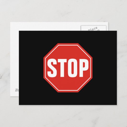 STOP-teken Briefkaart (Voorkant / Achterkant)
