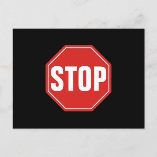 STOP-teken Briefkaart (Voorkant)