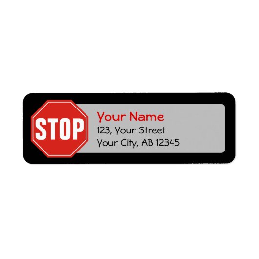 STOP-teken Etiket (Voorkant)