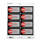 STOP-teken Etiket (Full Sheet)