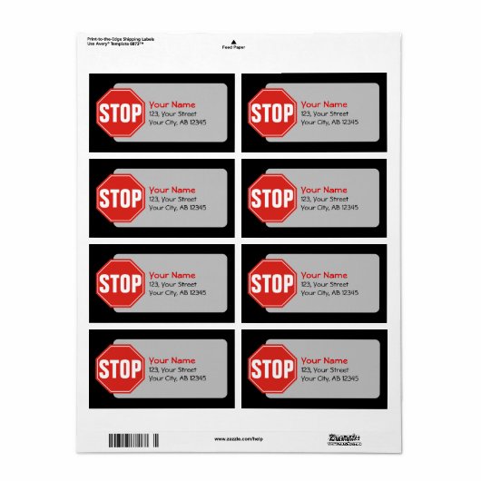 STOP-teken Etiket (Full Sheet)