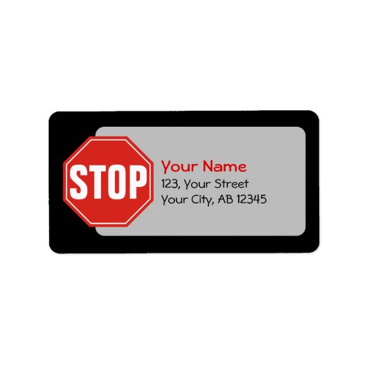 STOP-teken Etiket (Voorkant)