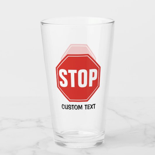 STOP-teken Glas (Achterkant)
