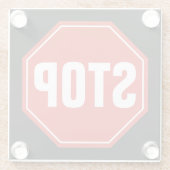 STOP-teken Glazen Onderzetter (Achterkant)