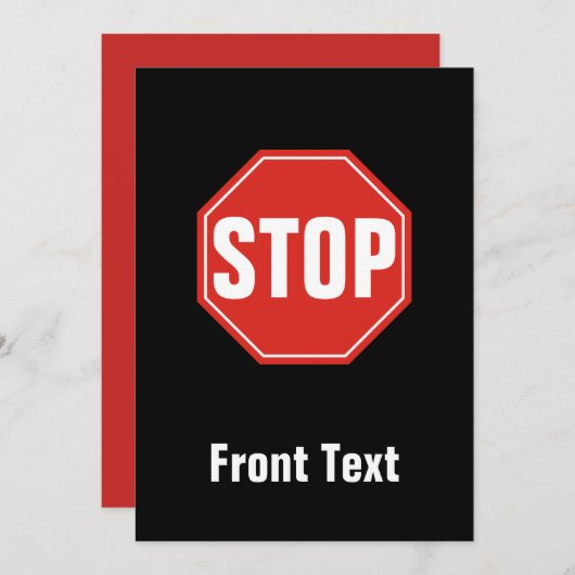 STOP-teken Kaart (Voorkant / Achterkant)