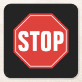 STOP-teken Kartonnen Onderzetters (Voorkant)