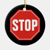 STOP-teken Keramisch Ornament (Voorkant)