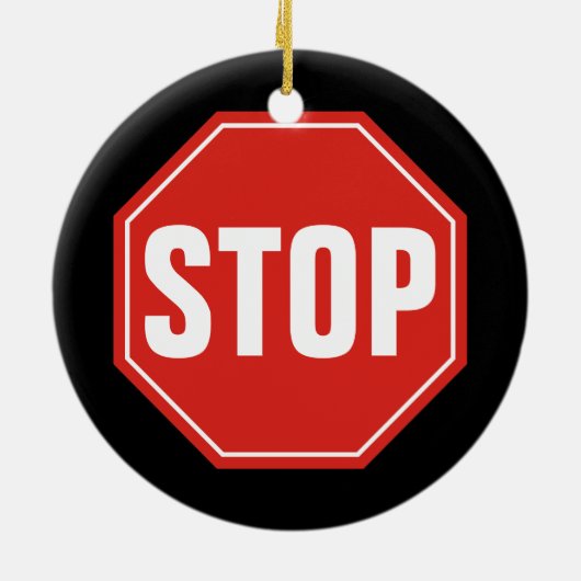 STOP-teken Keramisch Ornament (Achterkant)