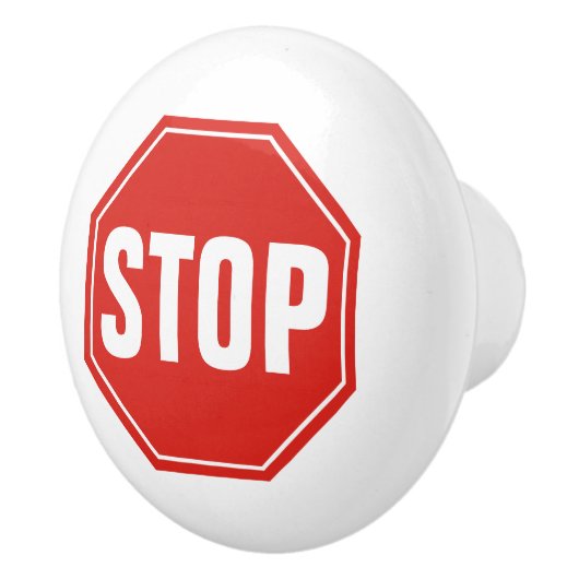 STOP-teken Keramische Knop (Rechts)