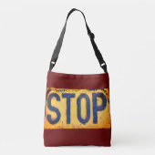 STOP-teken kruiskoptekst Canvas tas (Achterkant)