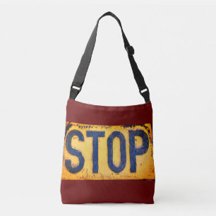 STOP-teken kruiskoptekst Canvas tas