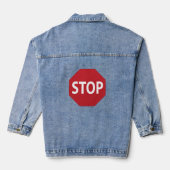 STOP teken ontwerp Denim Jas Jacket (Achterkant)