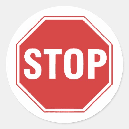 Stop teken ontwerp! Uniek cool design! Ronde Sticker (Voorkant)