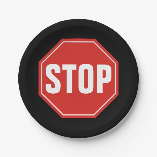 STOP-teken Papieren Bordje (Voorkant)