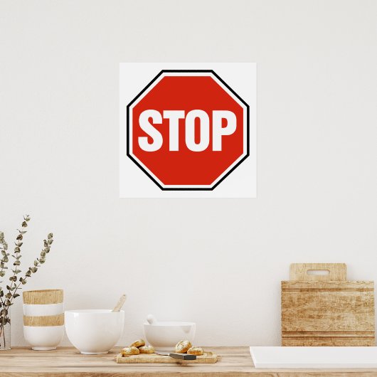 "STOP"-teken Poster (Keuken)
