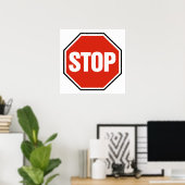 "STOP"-teken Poster (Thuiskantoor)