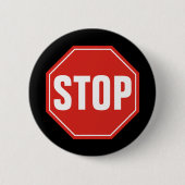 STOP-teken Ronde Button 5,7 Cm (Voorkant)