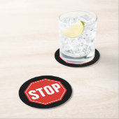 STOP-teken Ronde Kartonnen Onderzetter (Insitu)