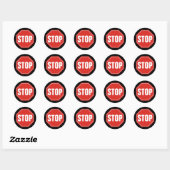 STOP-teken Ronde Sticker (Vel)