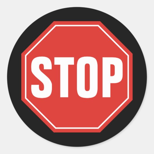 STOP-teken Ronde Sticker (Voorkant)