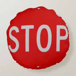 Stop Teken Rood en Wit leuk cool Rond Kussen