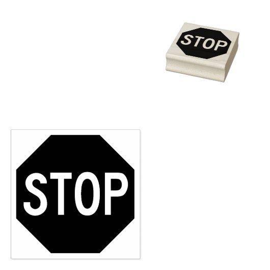 STOP-teken Rubberstempel (Gestempeld)