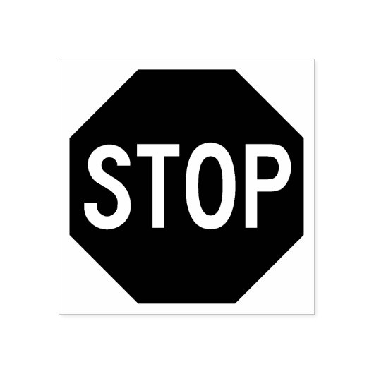 STOP-teken Rubberstempel (Afrduk)