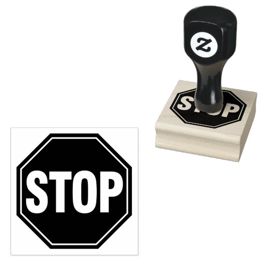 STOP-teken Rubberstempel (Gestempeld)