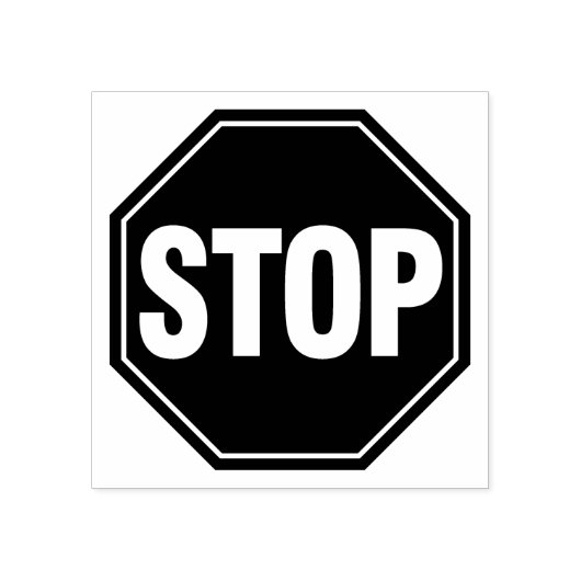 STOP-teken Rubberstempel (Afrduk)