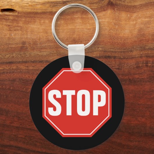 STOP-teken Sleutelhanger (Voorkant)