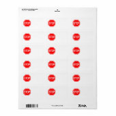 STOP-teken Stop Symbool Stop Ikoon Rood stopteken Etiket (Full Sheet)