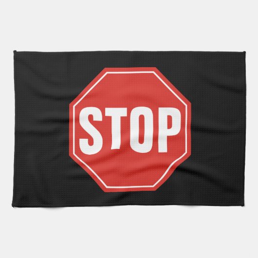 STOP-teken Theedoek (Horizontaal)