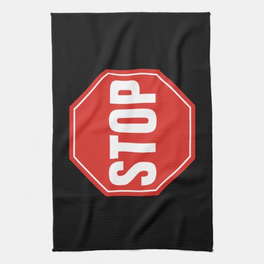 STOP-teken Theedoek (Verticaal)