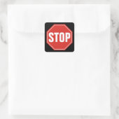 STOP-teken Vierkante Sticker (Tas)