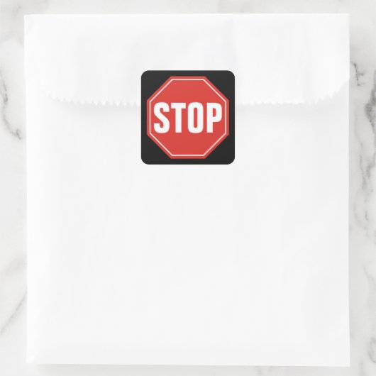 STOP-teken Vierkante Sticker (Tas)
