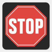 STOP-teken Vierkante Sticker (Voorkant)