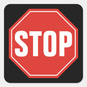 STOP-teken Vierkante Sticker