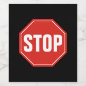 STOP-teken Wijn Etiket (Enkel label)