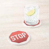 STOP-teken Zandsteen Onderzetter (Zijkant)