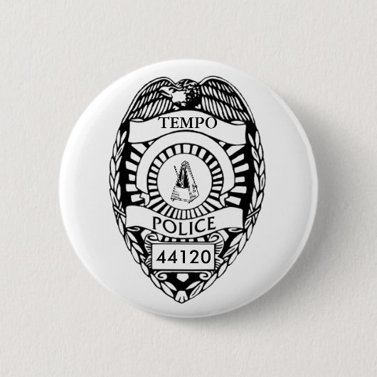 Stop! Tempo Politie! Ronde Button 5,7 Cm (Voorkant)