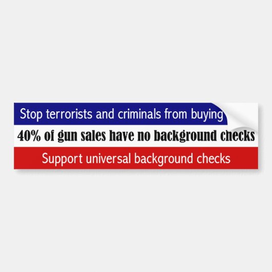 Stop terroristen en criminelen met het kopen van p bumpersticker (Voorkant)